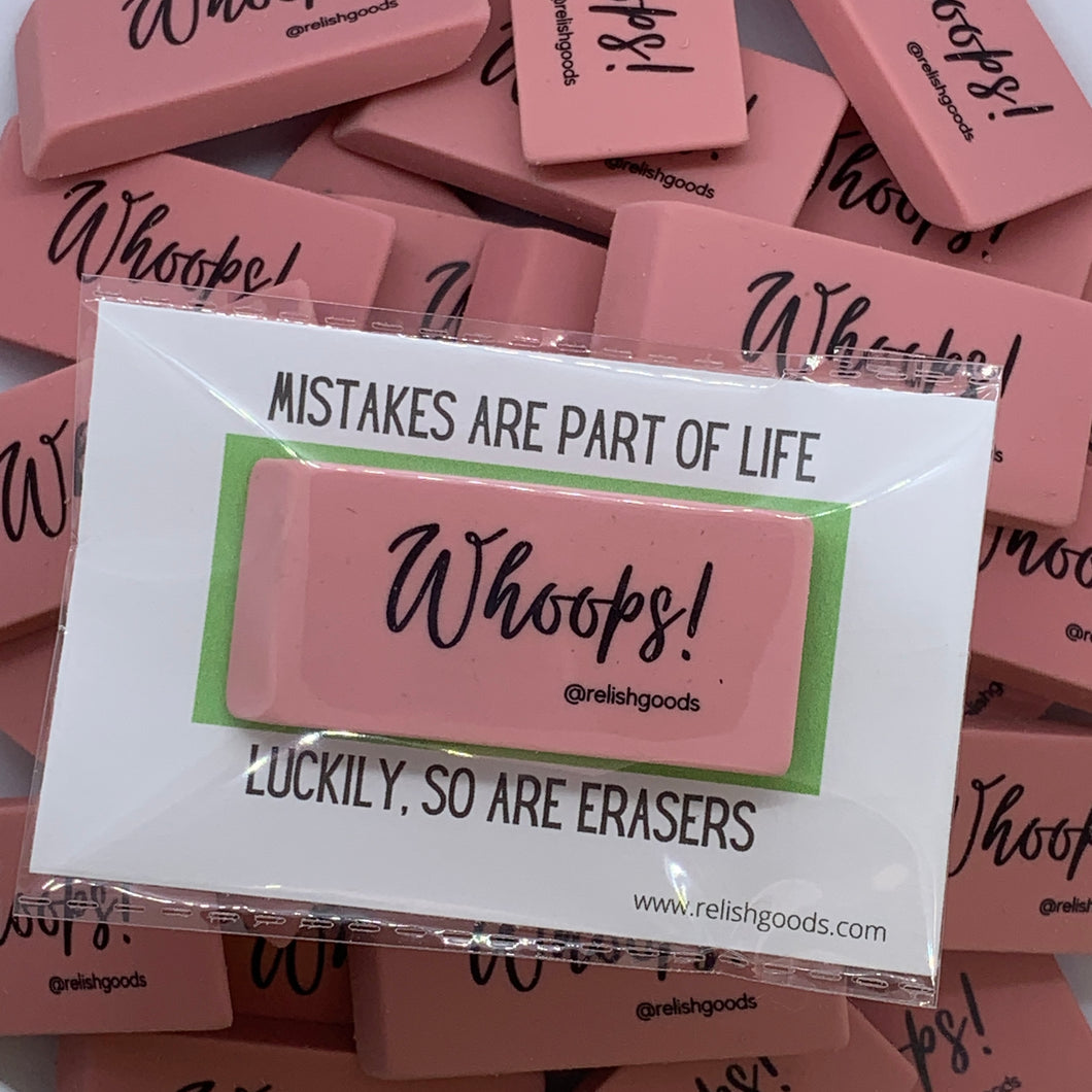Whoops! erasers